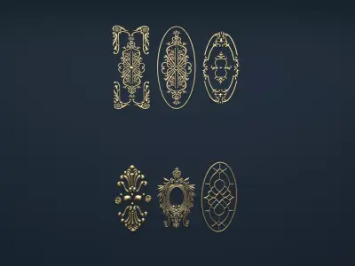 Collection carved decor  04  3D model 3D model