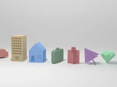 Business Logo Icons 3D model