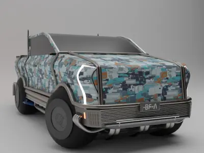 SCI FI BLENDER PICKUPTRUCK 3D model