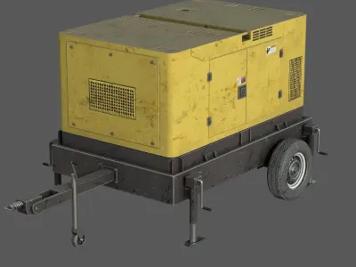 Portable Diesel Generator Set Low-poly 3D model