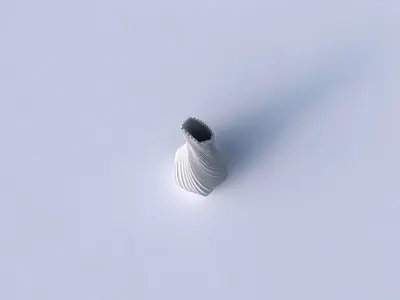 Vase twisted top bent hexagon 2 with extruded vertical lines 2 3D print model