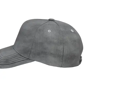 Dark Grey Corduroy Fabric Cap 3D model