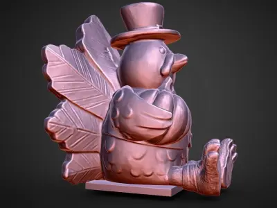 thanksgiving turkey figurine statue 3D print model