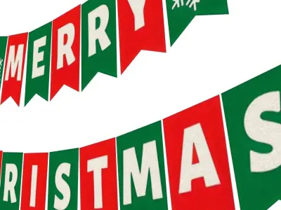 Wreath Merry Christmas - Guirnalda Feliz Navidad - Lowpoly Low-poly 3D model