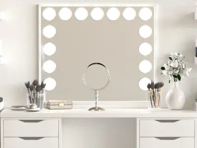 Dressing table with cosmetics for lady 3D model