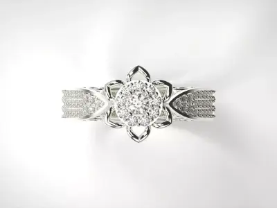 Diamond engagement ring luxurious design delicate model  sr0002 3D print model