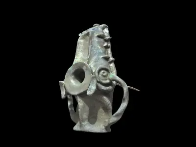 Crocodile Head Benin Bronze Low-poly 3D model