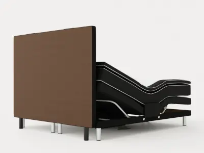 Detroit Adjustable Bed 180x200 Black Low-poly 3D model