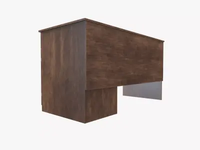 Pedestal Wooden Office Desk 3D model