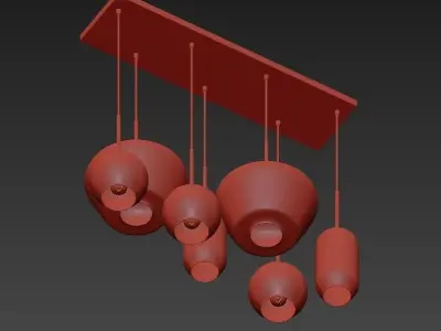 Sculptural Glass 7 Light 3D model