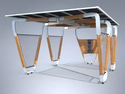 EV Electric Vehicle Charger station  3D model