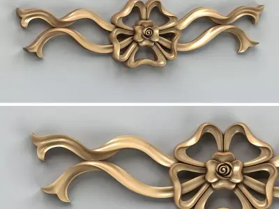 Carved decor horizontal 031 3D model