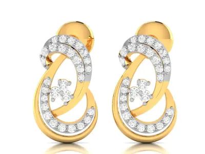 Solitaire Women Earring 3D print model