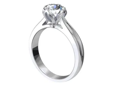 Tulip Style Engagement Ring CAD STL File-CC101 3D print model