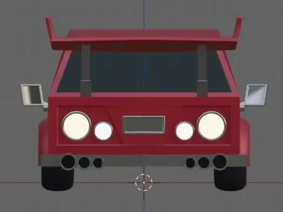 Low-poly Red Old Car Free low-poly 3D model