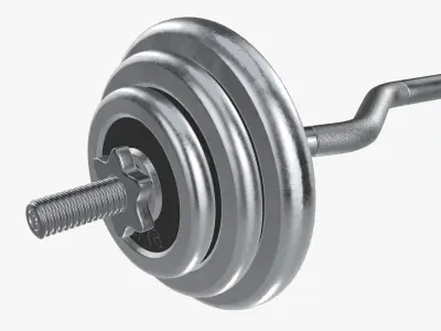 Barbell with curved bar 3D model