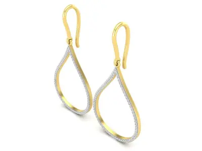 AV 676  Diamond Ladies Teardrop Dangling Earrings 3D print model