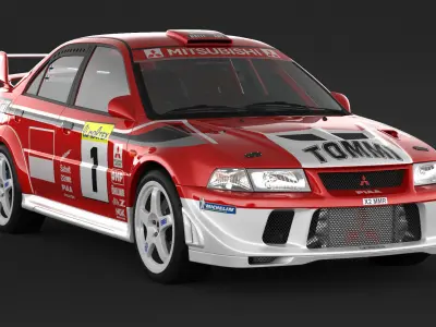 Mitsubishi Lancer Evolution 6 Tme Rally Car 3D model