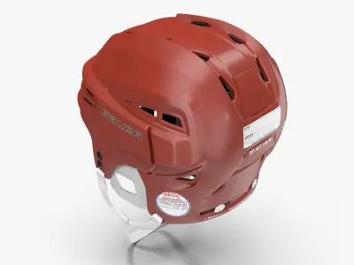 Hockey Helmet Bauer Re-Akt 100 Red Low-poly 3D model