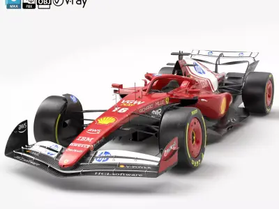 F1 2025 Racing Car Bundle 4 HighQuality 4K PBR Game Ready 3D Model Pack