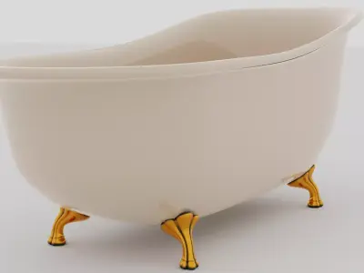 Victorian Porcelain Bathtub Low-poly 3D model