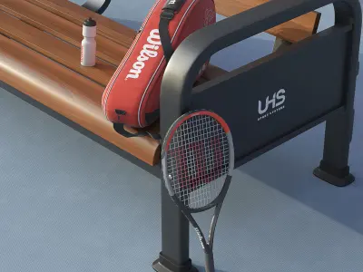 Sport Resting bench Long 2 3D model