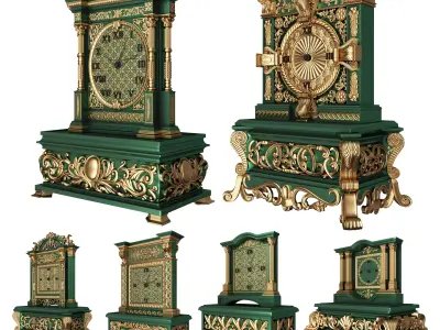 Casket Clock Collection 01 Low-poly 3D model