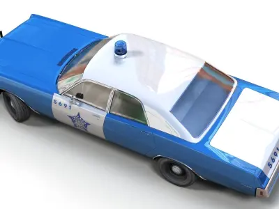 Dodge Polara police car Low-poly 3D model