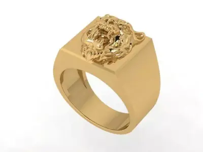 Tiger Head Ring for Men 3D print model