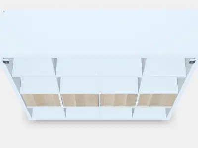 KALLAX Shelving unit with 4 inserts 17 Low-poly 3D model