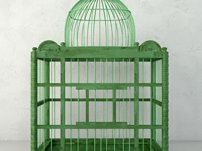 Green Decorative Cage by ZARA HOME 3D model