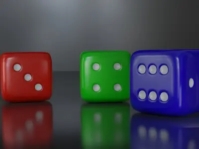 Playing Dice High Poly Free 3D model
