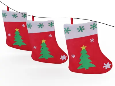 Santa red Sock 3D model