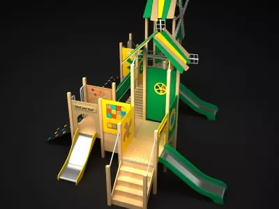 Outdoor Castle Bridge 3D model