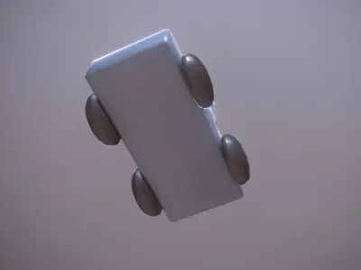 Wooden Toy Pickup low poly game ready Low-poly 3D model