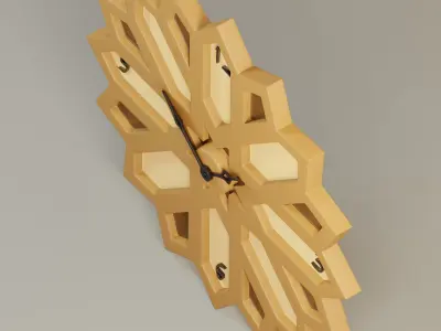 Wooden Geometric clock 3D model