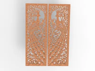 peacock partition 3D model