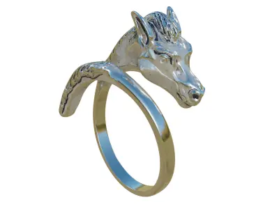 Silver Horse Ring 3D model