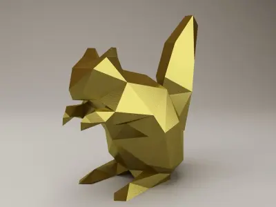 Modern Sculpture of Squirrel 3D print model
