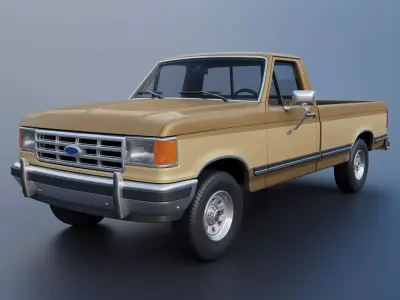 Pickup Truck F-150 Long Bed 1987 3D print model