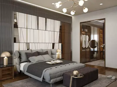 Modern Contemporer Bedroom 3D model