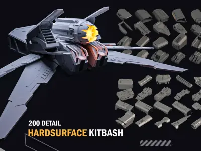 200 Detail Hard Surface Kitbash vol4 3D model