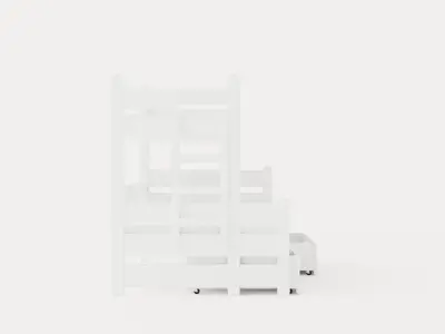 Eira Bunk Bed 120x200 Co Storage White Low-poly 3D model