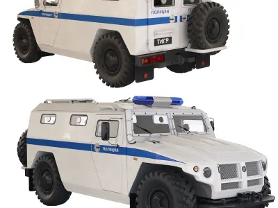 GAZ Tiger 233036  police 2005 3D model