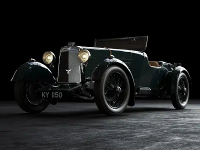 Aston Martin S4 Vintage Car Rigged 3D model