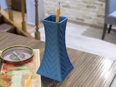 Pen holder - vase 03  Free 3D print model