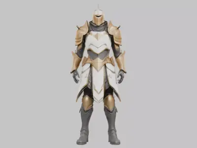 Golden Knight Armor  Low-poly 3D model