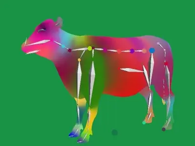 Black Cattle Mammal Low-poly 3D model
