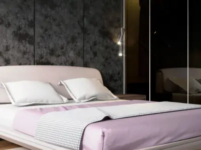 Nordic luxury and minimalist style bed 3D model