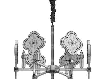 elvira chandelier with gold accents 3D model